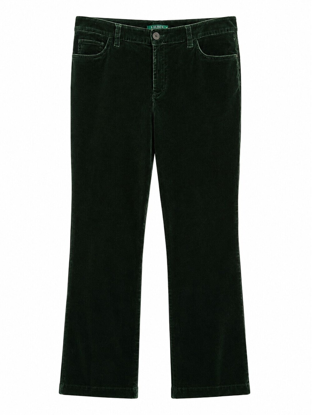 Lauren Ralph Lauren 10 Dark Green Velvet Pants Straight Leg 90s Holiday